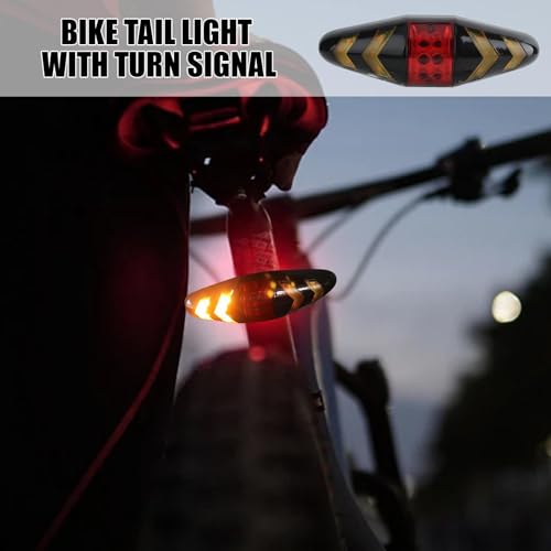 Feu arrière de vélo avec clignotants et télécommande sans fil 6 modes - 2