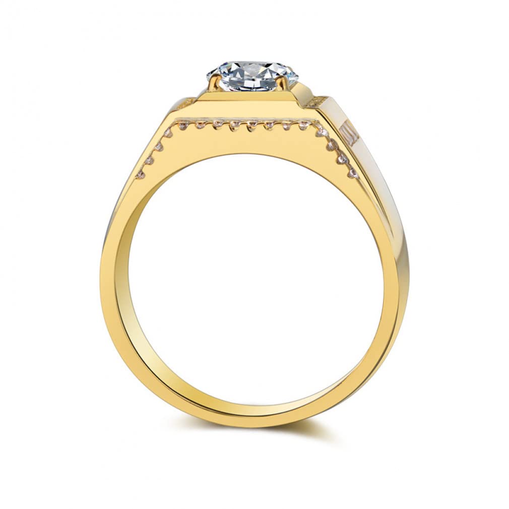 925 Sterling Silber Ring Verlobungsringe für Männer Geschenk 2CT Diamant Feiner Schmuck