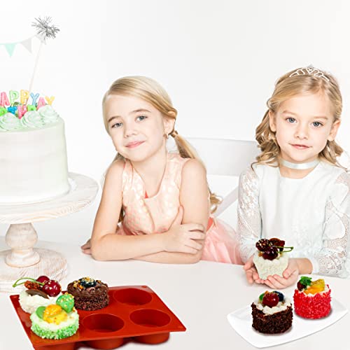 Silicone Molds Chocolate Molds Round Cylinder Candy Cookie Chocolate Oreos Molds(4 Pcs), Perfect Molds For Chocolate Covered Oreos, Cupcake, Candy, Pudding, Mini Soap Making (4, Brown) #TOP6