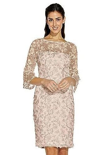 Adrianna Papell Women's Metallic Embroidery Sheath