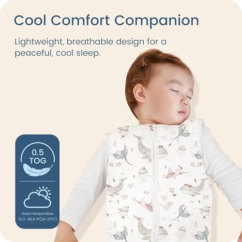 Image of Toddler Sleep Sacks 2T-3T-4T, 0.5 TOG Light Summer Wearable Blankets, Extra Long XL Sleeping Bags, 2 Pack