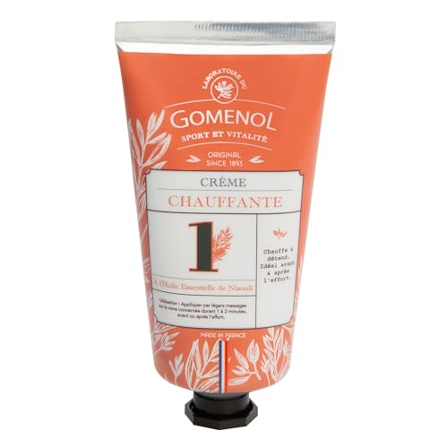Crème chauffante muscles Gomenol 75ml | Massage avant et après l’effort | 6 huiles essentielles | Effet chauffant immédiat | Texture non grasse | Made in France