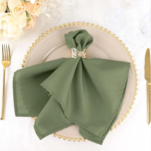 Efavormart Cloth Napkins Set Of 100, 20X20 Inch Eucalyptus Sage Green