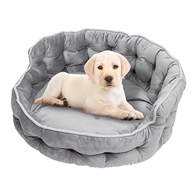 QUVITA Small Dog Bed Memory Foam Dog Beds Washable Dog Sofa Bed Cat Bed with Soft Cushion Pet Bed for Puppy Kitten with Non-slip Bottom Grey Dog Bed Indoor and Outdoors