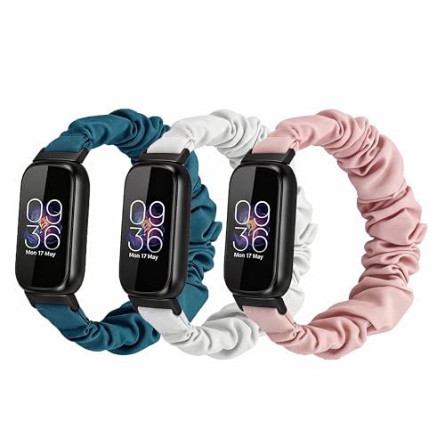 Fitbit Inspire 3�p�o���h�A�V���V���X�g���b�`�X�g���b�v�A���킢���L�k���̂���X�|�[�c�����p�t�@�u���b�N�z�����X�g�o���h3�Z�b�g�B�����p(�v���V�A���u���[+�z���C�g+�s���N�T���h�AL)