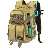 yuzhiyuan Dual - Shoulder Fishing Backpack - 600D Oxford, Water - Resistant, for Adventurous Anglers Hiking, Kayaking etc.(Brown)