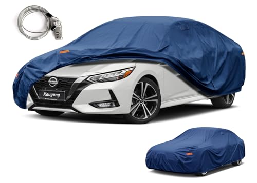 Image of Kaugung Heavy Duty Car Cover Custom Fit Nissan Sentra (1992-2024), Waterproof All Weather Resistant Outdoor Sun Rain Dust Snow Protection with Anti-Theft Lock. (USA Warehouse, Within 3-7 Days)