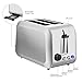 2-Slice Toaster, Home Gizmo Cool Touch Toasters with 2 Extra-Wide Slots, 7 Browning Dials and Removable Crumb Tray - Brushed Stainless Steel