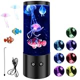 NIHUIFDPY Lampada a forma di medusa, 7 colori che cambiano, lampada decorativa per acquario, mini medusa, ricaricabile, per bambini, uomini, donne, decorazione per la casa