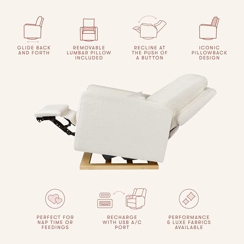 Image of Babyletto Sigi Nursery Recliner /Glider, Power - Ivory Boucle