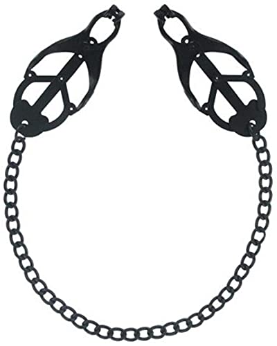 Clip vaginali regolabili Morsetti per capezzoli Clip nere con catena in metallo