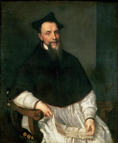 Murales decor retrato del obispo Ludovico Beccadelli en lienzo cuadro pintura SERENDIPITP 60x90