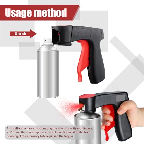 Image of 2PCS Instant Aerosol Trigger Handle, Spray Can Trigger Handle, Auto Reusable Clip-On&Off Instant Converts Spray Adapter, Universal Car Accessories Fit for Paint, Adhesives, Lubricants