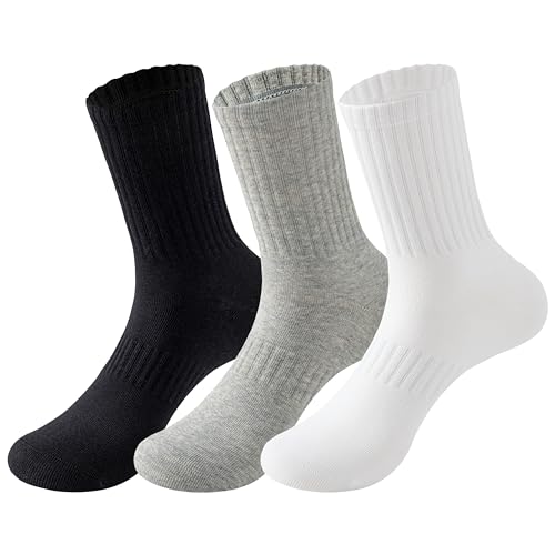 Image of MAGIARTE Womens Athletic Cotton Crew Socks Moisture Wicking Breathable Sports Casual Socks for Women 3 /5-PACK