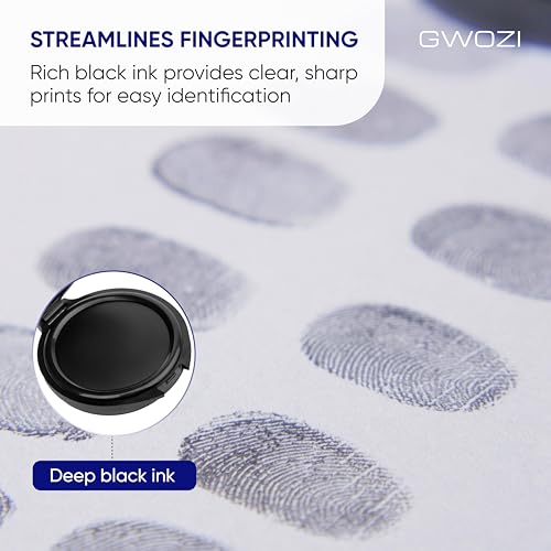 Fingerprint Ink Pad 6 Pcs - Mini Ink Pads for Stamps - Black Stamp Pad Ink for Identification Security ID - Portable Black Ink Pad for Cards Law Enforcement, Home, Office