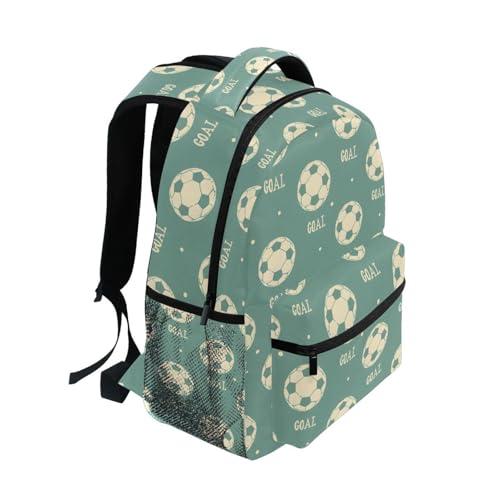 Cute Polka Dot Soccer Ball Backpack for School Boys Girls Adults Kids Bookbag Laptop Bag 18L2