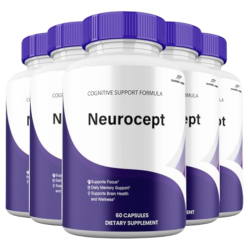 (5 Pack) Neurocept Capsules, Maximum Potency Brain and Neuro Supplement, Official Neurocept Pills for Men and Women Cognitive Pastillas