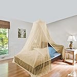 Just Relax Decorative Elegant Bed Net Canopy Set Including Full Hanging Kit, Ideal for Indoors or Outdoors, Intended for a for Covering Beds, Cribs, Hammocks (Beige, Queen/King) - Image 2