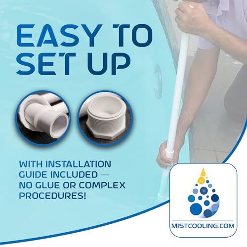 mistcooling Pool Cooler for Cooling your swimming pool | Made in USA | for In-Ground Pool | Easy Install | No removal of Pool Return Jet Eye Ball seating wall fitting | Cools Pool by 8 to 10 degrees.