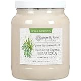 Ginger Lily Farms Botanicals Revitalizing Organic Sugar Scrub, All-Natural Skin Exfoliating Sugar Crystals, 100% Vegan & Cruelty-Free, Green Tea Lemongrass, 64 oz.
