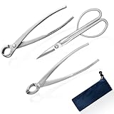 Bonsai Tools Set, 3-Piece Bonsai Tree Tools – Includes Knob Cutter, Concave Cutter, Bonsai Scissors for...