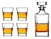 Karafka szklana Osobowość Karkanka wina i okulary Zestaw 5-częściowy kwadrat Whisky Enter Set dla Scotch, Bourbon, Brandy, Wódka z jedną butelką Cztery szklanki Karafka