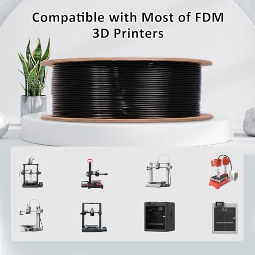 Image of eSUN PLA+ Filament 1.75mm Black 1KG, 3D Printer Filament Dimensional Accuracy + /- 0.03mm, 1kg Cardboard Spool(2.2lbs) 3D Printing Filament, Fits for Most FDM 3D Printers