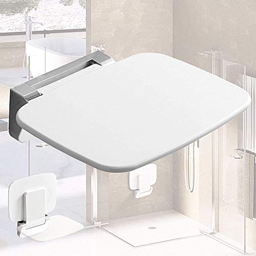 Siège de douche mural pliant en ABS blanc pour senior et PMR