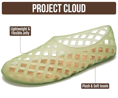 Image of Project Cloud Jelly Shoes Women - Lightweight & Water-Resistant Women's Flats Sandals - Non Slip Womens Shoes - Perfect Summer Jelly Flats for Women 2026 (Jellz)