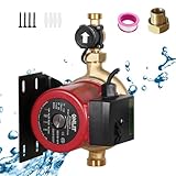 Onlit 全自動ブースターポンプ 給湯加圧ポンプ 最大流量70L/min 最大揚高13m 流量調整可能 高圧シャワーウォーターポンプ 適用水温2-110℃ 壁に取り付け可能 低騒音 錆ない 水道水加圧 給湯器加圧 外部スイッチ付き 日本語取扱説明書付き (銅製コネクター)