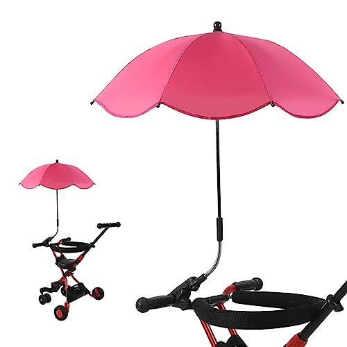Image of Baby Stroller Parasol, 14in Universal Umbrella with Clamp, 360 Degree Adjustable Stroller Sun Shade, Umbrella for Trolley, Bike, Wheelchair, Beach Chair (6#)