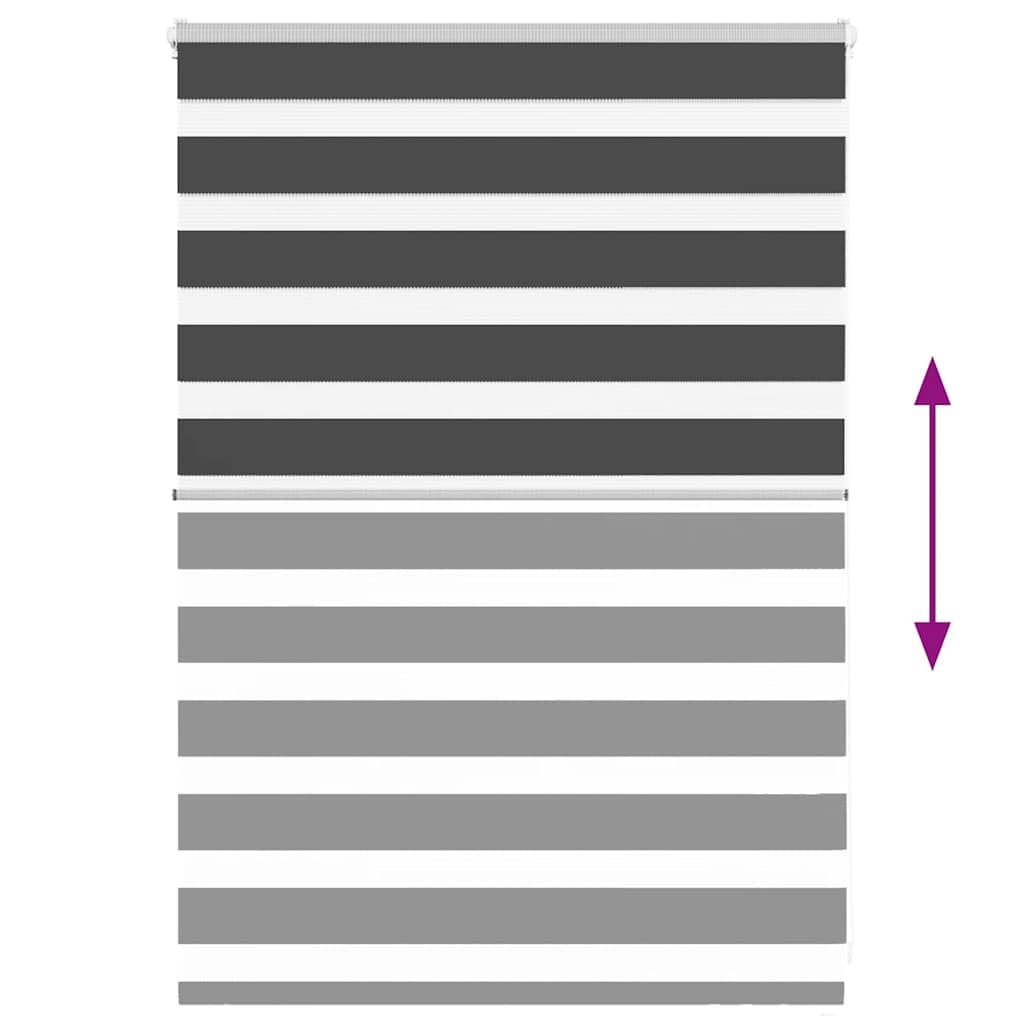 Store Zèbre Noir 115x100 cm, Store Enrouleur Jour Nuit en Polyester pour Salon et Bureau, Rideau Occultant Réglable avec Fixation sans Perçage ou avec Vis