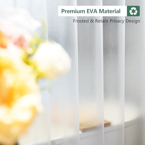 Seenus EVA Shower Curtain Liner 3D Silk Frosted with 3 Extra-Large Magnets, Bpa-Free Waterproof Shower Curtain Liner Odorless, 72 x 72 inch Lightweight Bathroom Curtain Translucent for Privacy by Seenus - Used condition - Image 2