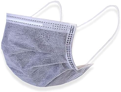 50Pcs Disposable Face Masks with Earloops,Individual Pack, 4Layer Activated Carbon Mask Breathable Dust Filter
