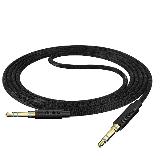 Geekria Audio Cloth Braided Cable Compatible with Sony WH-1000XM6/1000XM5/1000XM4, WH-XB920N/XB910N, WH-CH720N, INZONE H5 Headphones, 3.5mm Replacement Stereo Cord (4 ft/1.2 m)