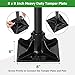 Tamper Tool with Detachable Long Handle, 59 Inch Manual Heavy Duty Soil Compactor for Pavers, Stones, Lawn Edging, Fence Post Installation, Black