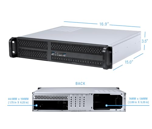 Image of Rosewill 2U Server Chassis Rackmount Case | 4 x 3.5 /2.5 inch HDD, 1 x 5.25 Device | Micro-ATX Compatible | 2 x 80mm PWM Fans | 2 x USB 3.0 | RSV-Z2700U