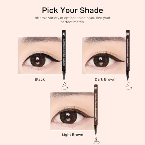 Image of Multibrite Winged Eyeliner Pen, Waterproof Long Lasting Liquid Eyeliner Pen, Smudge-proof Quick Dry Eyeliner Vegan & Cruelty-free (Dark Brown 104#)