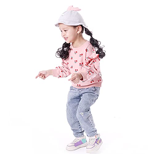 Image of BINIDUCKLING Baby Girl Rainbow Sweatshirt for Girls Long Sleeve Shirt 18 Months-6 Years