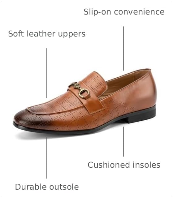 Image of JITAI Men's Lindford Moc Toe Bit Slip-on Penny Loafer Party Shoes