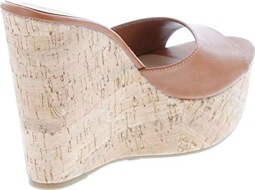 Image of BAMBOO Women's Clear Band Platform Wedge Slide