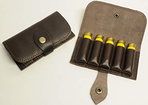 Olson Sports 20 Gauge Leather Shotgun Shell Holder for a Belt Dark Brown