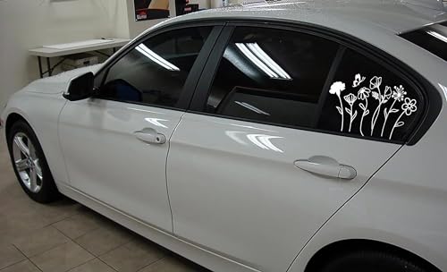 Image of Wildflower Boho Flower Car Window Vinyl Sticker for Plant Lovers 6 Inches