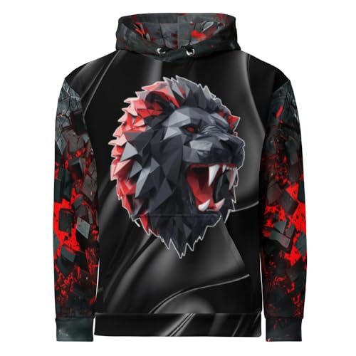 Sweat à capuche 3D Lion avec impression haute définition durable