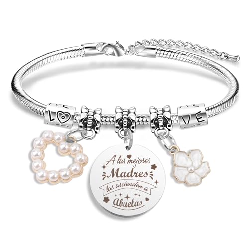 Tamnioa Regalo Abuela Regalos Madres Navidad Originales para Abuelas, Pulsera Mujer Pulseras Abuela Brazalete, Regalo Cumpleaños Mujer Regalos para Madres A Las Mejores Madre Las Ascienden a Abuelas
