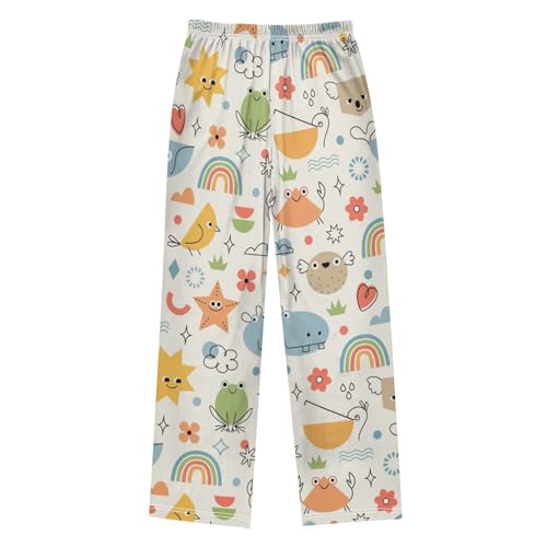 Playful Animal Boys Pants Boys Athletic Pants Long Pant for Boywith Pockets Wide-Leg Size 6-14Y2