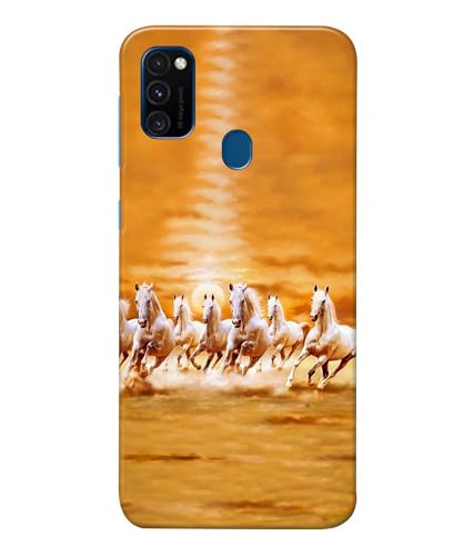 Image of Horse Running Painting Printed Hard Back Case Cover Compatible for Samsung Galaxy M21 / Samsung Galaxy M30S (Multicolor) - D1667