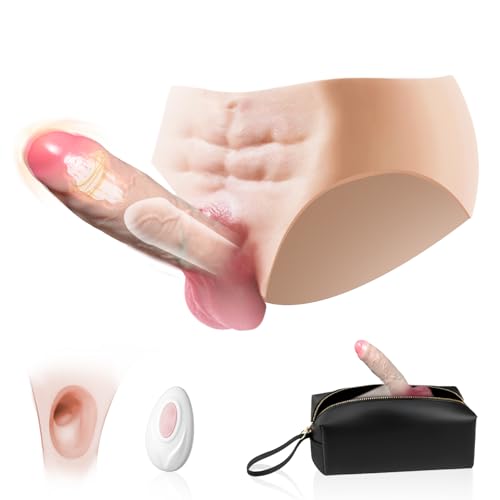 Strap On Vibrating Dildo Harness Wearable Panties for Men 5.9 Realistic Soft Silicone Hollow Penis Sleeve Ultra-Elastic One-Piece Strapon Penis Underwear for Couples Pegging with Toy Storage Bag