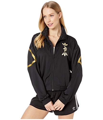 adidas Originals Women's Large Logo Track Top, black/Gold MET, M