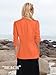 Orange Blazer for Women Linen Jacket Womens Lightweight Business Casual 3/4 Sleeve Cotton Fashion Dressy Coat Petite Summer Outfits Clothes Womens Orange M